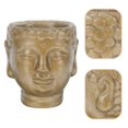 thumbnail image 2 of Zen Buddha Head Flower Basket Flower Holder Cement Succulent Planter Desktop Ornament, 2 of 3