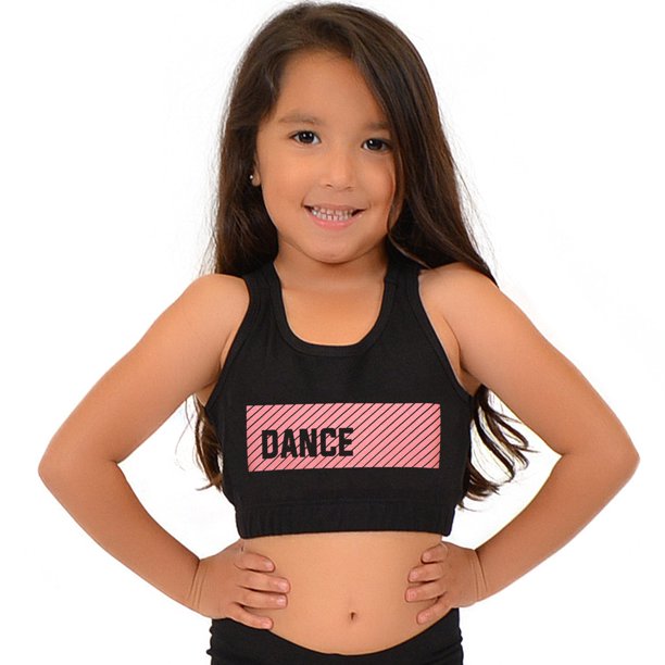 Stretch Is Comfort Girl S Glitter Dance Sports Bra X Large 12 Black Walmart Com Walmart Com