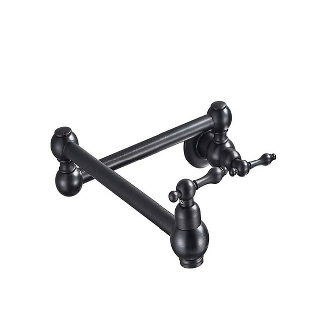 Pot Filler Double Joint Spout Folding Stretchable Swing Arm Wall Brass Kitchen Faucet Single Hole Two Handle Kitchen Sink Faucet ,bar Laundry RV Farmhouse