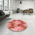 thumbnail image 3 of Ahgly Company Indoor Round Patterned Fire Engine Red Area Rugs, 8' Round, 3 of 6