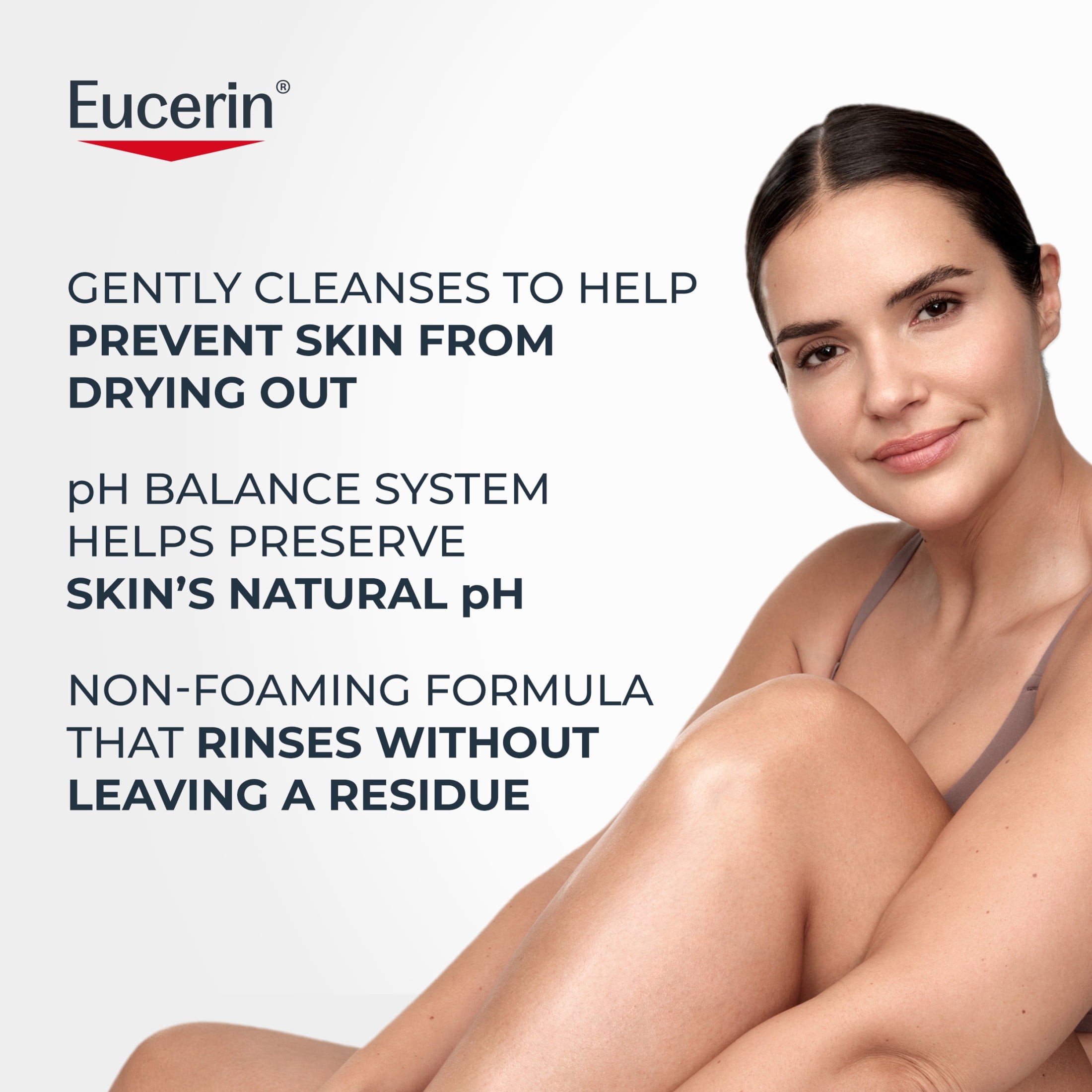 Eucerin Advanced Repair Cleansing Body and Face Cleanser for Normal to Dry, Sensitive Skin, 16.9 fl oz Bottle