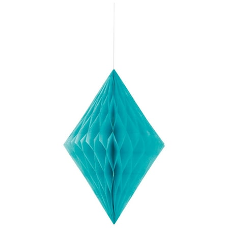 Diamond Tissue Paper Decoration, 14 in, Teal, 1ct
