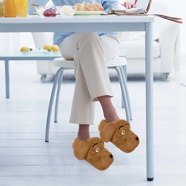 Fiudx Pantuflas de Animales con Ojos Grandes, Diseño de Conejo de Peluche, Cálidas y Acogedoras, Suela Antideslizante, Suaves y Cómodas, Regalo Perfecto para Mamá, Abuela o Novia, Talla 26 Cm.