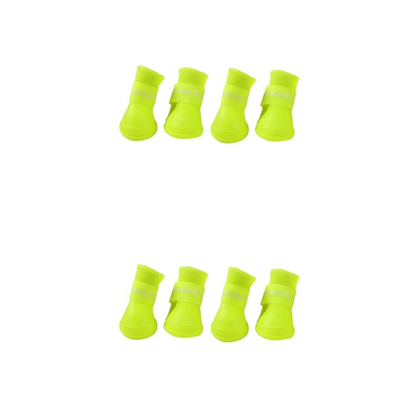 Greeniant 4 unids/set de zapatos para cachorros de perro, botas de lluvia impermeables para mascotas de PU, zapatos protectores elásticos antideslizantes Type4 NO4 Greeniant CBP078931