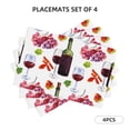 thumbnail image 2 of Placemats Set Of 4 / 6, Wine Print No.J91 Placemats For Dining Table Indoor/Outdoors Heat Resistant Washable Placemats 18" X 12", 2 of 8