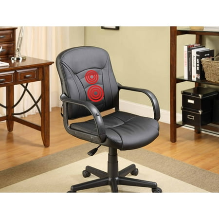 Whalen Black Leather Dual Point Massage Office Chair - Walmart.com