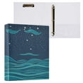 thumbnail image 3 of Starry Ocean Waves 12.4x10.6in PVC Round Ring Binder, D-Ring 3-Hole, Metal Clip, 200 Sheets, 3 of 10