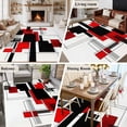 thumbnail image 5 of Red Grey Black Area Rug 6x9 FT, Non Slip Living Room Throw Carpet, Irregular Modern Geometric Abstract Washable Soft Large Floor Carpet Non-Shedding Rug for Bedroom Dining Room Play Room, 5 of 9