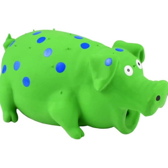 TETOU Dog Chew Toys for Aggressive Chewers, Small Breed Dog Latex Chew Squeaky Toys Natural Rubber Pig Sound Play Toy for Interactive Dog Playing Emulsion the Dog - Green