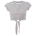 thumbnail image 1 of Blusa sin mangas informal de verano para mujer, top corto holgado a rayas, camiseta deportiva L, 1 of 9