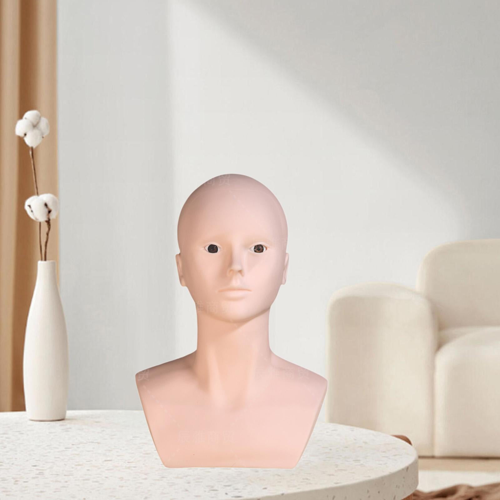 EHJRE Mannequin Bald Head,Wig Stand,Sturdy,Makeup Training Head,Professional,Lightweight Display Wig Display Head Manikin Head , without Holder