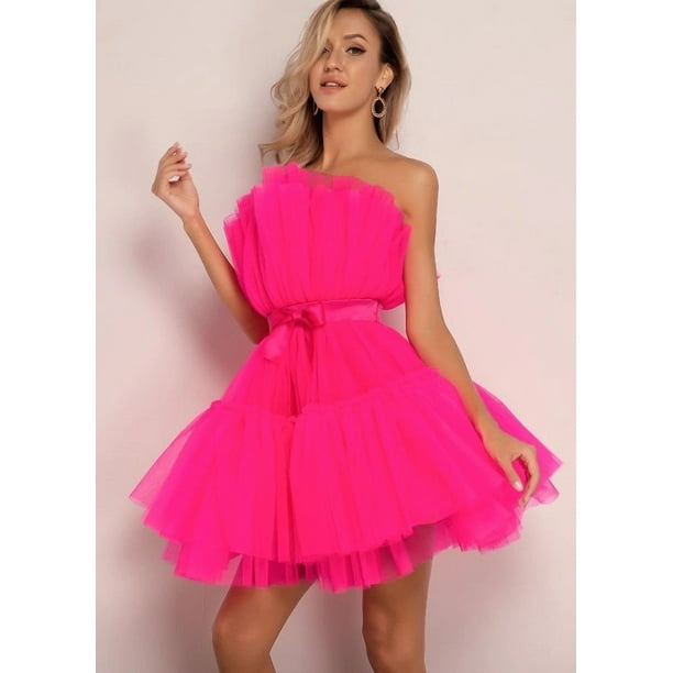 Vestido de malla elegante con lazo, minifalda, vestido de noche, vestidos cortos, vestido elegante
