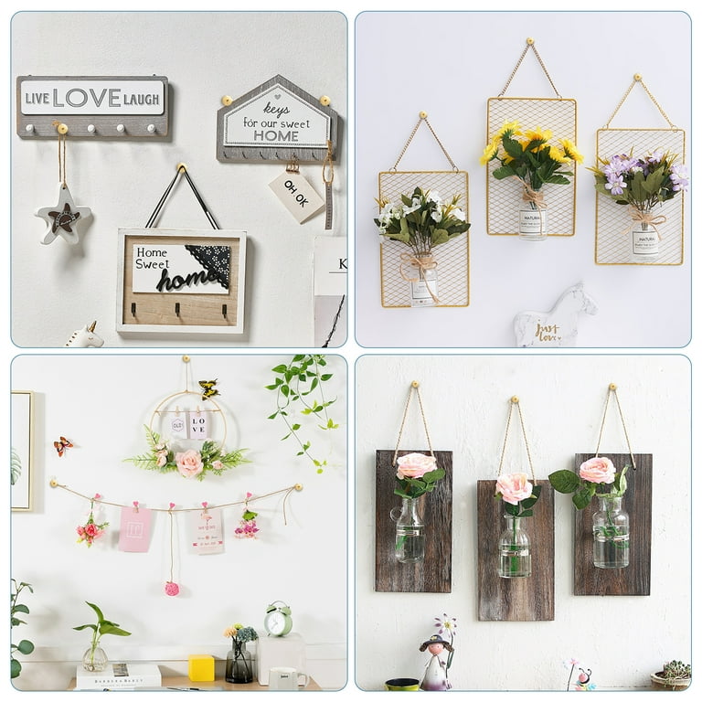 Prasacco 30 stuks plaathangers voor de muur, onzichtbare plaathanger, wandophanghaken, kunststof, zelfklevende wandplaathanger, plaathouders, displayhouder voor badkamer, keuken, afdeling kantoor