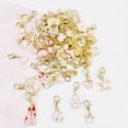 thumbnail image 6 of 30Pairs Clip-On Charms Set for Jewelry Making, Pink Enamel Gold Dangle Charms with Lobster Clasp, Interchangeable Charms for Earrings Bracelets Necklaces, Crochet Stitch Markers, Shoe Charms Craft, 6 of 6