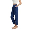 thumbnail image 2 of Yourumao Womens Yoga Pants Elastic High Waist Pants Solid Cropped Straight Leg Trousers Soft Loose Casual Pants for Summer Activewear, 2 of 7