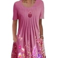 thumbnail image 3 of FASHIONWT Women Vintage Easter Printed Short Sleeve Crewneck Midi Pockets Dress, 3 of 4
