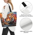 thumbnail image 3 of Balery Colorful Plant Tiger Bolsa Tote Estilo Estético con Cremalleras, Bolsa de Hombro, Bolsa de Compras Grande y Plegable, 3 of 8