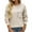 Beige, variant on XuJwPNcy Women's Ribbed Sweater Crew Neck Long Sleeve Shirts Fall Loose Solid Knit Pullover with Pockets