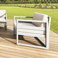 thumbnail image 4 of Compamia Mykonos Patio Club Chair in Silver finish with Natural Cushions, 4 of 8