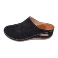 thumbnail image 6 of Mules for Women Bohemian Hollow out Slip on Wedge Sandals Closed Toe Slides Comfy Arch Support Summer Walking Shoes Black Size 9.5, 6 of 6