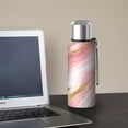 thumbnail image 5 of 20 Oz Pink and Gold Marble Texture Coffee Tumbler Double Wall Insulated Stainless Steel Water Bottle | Metal Reusable Thermoses Flask with Cup Cap | Leak & Sweat Proof with Anti-Dust Lid, 5 of 7