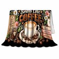 thumbnail image 2 of Coffee Lover'S Reading Nook, Playful Food Art Scene, Warm Flannel Blanket for Living Room and Reading Nook with Detailed Artwork, Art Lovers Birthday Gift, Playful Home Decor, 2 of 9