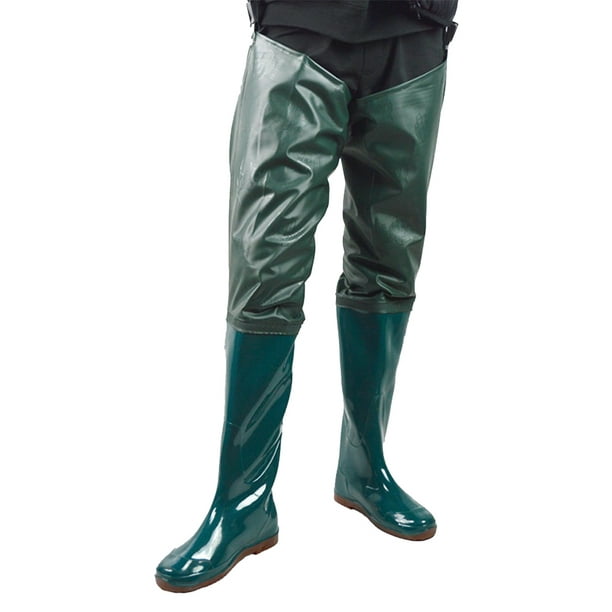 Destyer Fishing Trousers Waist Length Trouser Waterproof Shoe Wading Pant  Overalls Green 42 