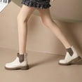 thumbnail image 4 of Lovskoo Ankle Boots for Women Round Toe Platform 2024 Fall And Winter Style British Style Shoes Slim Trendy Versatile Short Booties White, 4 of 7