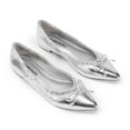 thumbnail image 4 of Women's Dressy Vegan Flats - Pointed Toe Ballet Shoes with Bow Accent, 4 of 8