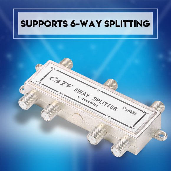 kurtrusly 6 Way Coax Cable Splitter 5-1000MHz CATV TV Antenna Coaxial Signal Split