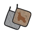 thumbnail image 2 of Cocker Spaniel Faux Burlap and Brown Pair of Pot Holders, 2 of 3