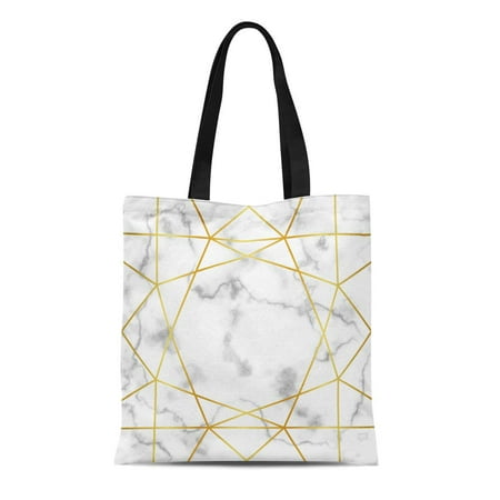 Download LADDKE - LADDKE Canvas Tote Bag Pattern Gold Geometric ...