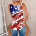 thumbnail image 4 of QLEICOM Womens 4th of July Tops Independence Day Popular American Flag Printed T-shirt Printing V-Neck Sleeveless Sling Summer Loose Fitting Tank Tops Blouses Blue M, 4 of 5