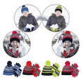 thumbnail image 2 of OZERO 2Pcs Kids Winter Knit Hat Gloves Set Warm Fleece Lining Thermal Beanie for 4-10 Year Boys and Girls, 2 of 7