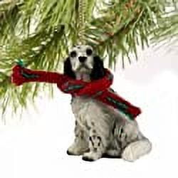 English Setter Miniature Dog Ornament Black Belton