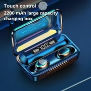 TWS Bluetooth 5.0 Wireless Earbuds Bluetooth Earphones with Mic 5D Stereo Earphones IPX7 Earphones With Charging Box Power Bank Black