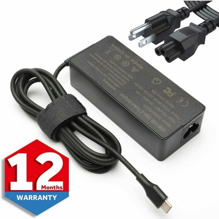 USB Type C AC Charger for Lenovo Chromebook c330 s330 c340 s340 100e 300e 500e c630 Yoga, ThinkPad T480 T480s T580 GX20M33579 GX20N20876 4X20E75131 4X20M26252 USB-C Laptop Power Supply Adapter Cord