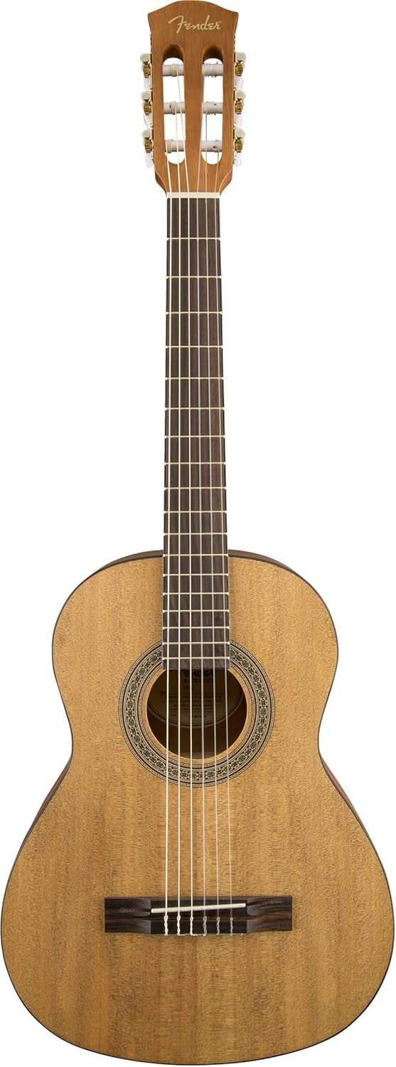 Fender FA-15N 3/4-Size Kids Classical Guitar - Natural Learn-to-Play Bundle with Gig Bag, Tuner, and Austin Bazaar Instructional DVD