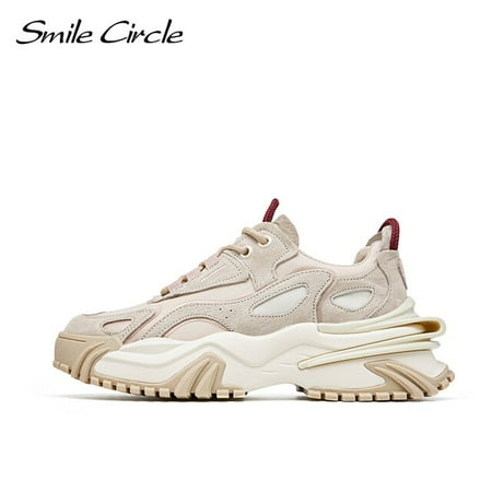 

Smile Circle Chunky Women Sneakers Flat Platform Shoes Spring Fashion Comfortable Thick Bottom Casual Shoes Ladies