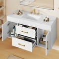 thumbnail image 3 of Craftian 48 inch Wall Mounted Bathroom Vanity 2 Doors & 2 Drawers, Floating Bathroom Cabinet, White, 3 of 10
