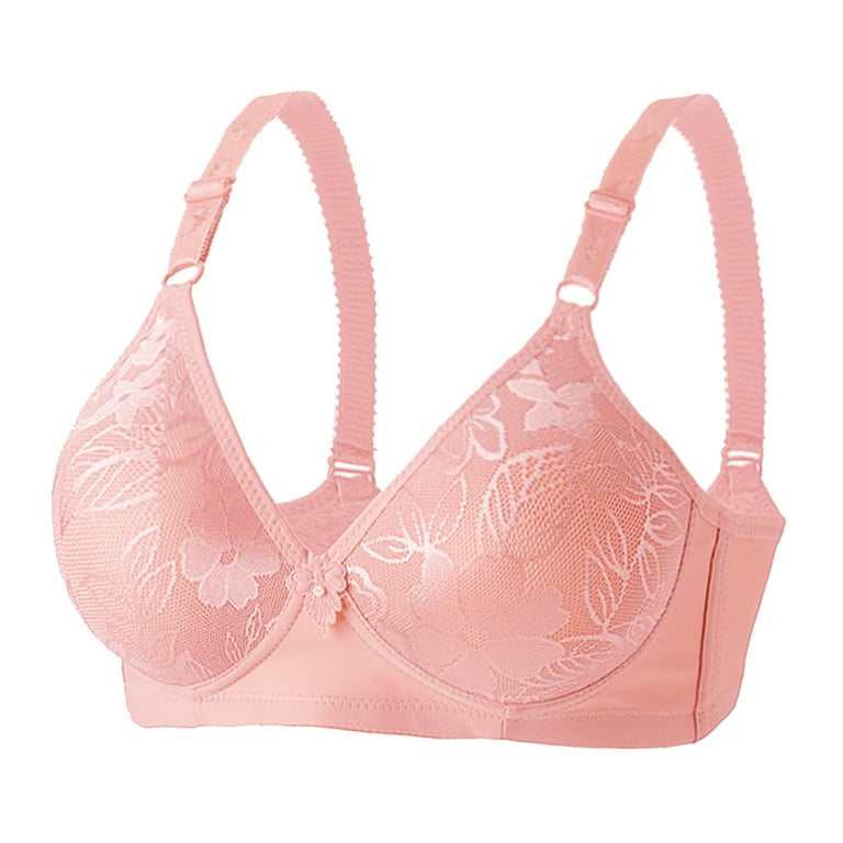 XFLWAM Comfortable Bras for Women Push Up Soft Everyday Padded Bra No  Underwire Adjustable Straps Underwear Bras Pink M