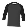 thumbnail image 3 of Men T Shirts Men'S 3/4 Sleeve Baseball Shirt Casual Shirts Tee Raglan Black3 M, 3 of 3