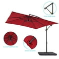 thumbnail image 4 of CHYVARY 8.2 x 8.2ft Outdoor Patio Offset Hanging Cantilever Umbrella W/Base for Deck, Poolside and Garden,Red, 4 of 7