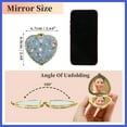 thumbnail image 2 of Vocoste Compact Mirror for Purses Flower Pocket Mirror Heart Shape Mini Mirror Floral Small Mirror for Purse Blue, 2 of 7