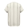 thumbnail image 6 of QASIEATN Women's Stripe Button V Neck Fashion Casual T Shirt Short Sleeve Regular Fit Spring Summer Daily Top Fall Fashion Outfits, 6 of 6