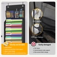 thumbnail image 6 of Over the Door File Organizer, Hanging File Folders Wall Organizer with 10 Large Pockets for Papers, Charts, Mails, Magazine, Office and Back To School Supplies Storage and Organization (Black), 6 of 8