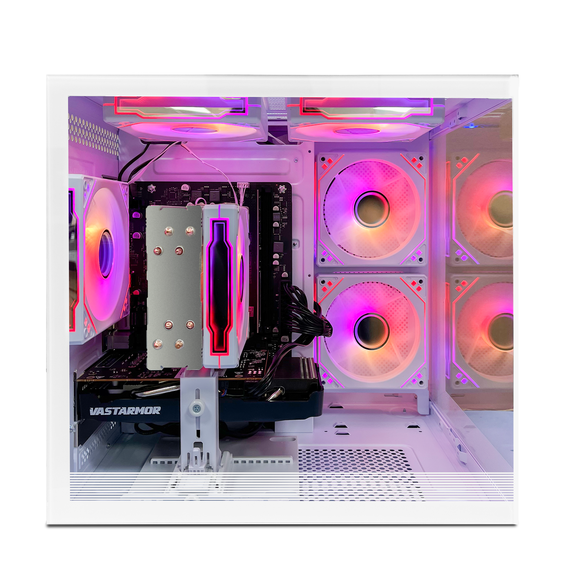 Suevery Gaming PC Desktop, AMD Ryzen 5 5500, Radeon RX 6500XT 4GB, 1TB NVMe SSD, 16GB DDR4, Wifi 6, White