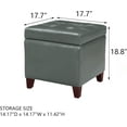 thumbnail image 3 of Adeco Bonded Leather Square Tufted Cubic Cube Storage Footstool, 18" Inch Ottomans & Storage Ottomans, With Lid, Dim Gray, 3 of 19