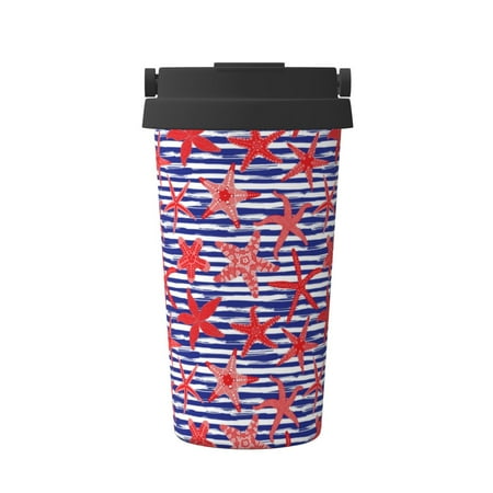

Goofa Sea Stars for Insulated Travel Coffee Mug Spill Proof Leak Proof 16 OZCoffee Tumbler Reusable Coffee Cups with Lids Thermos for Hot and Cold Drink