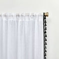thumbnail image 3 of Exclusive Home Tassels Embellished Sheer Rod Pocket Curtain Panel Pair, 54"x84", Black, 3 of 7